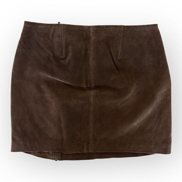 BLANKNYC Zip Suede Miniskirt In Caramel Macchiato Size 29 NEW - Picture 5 of 11